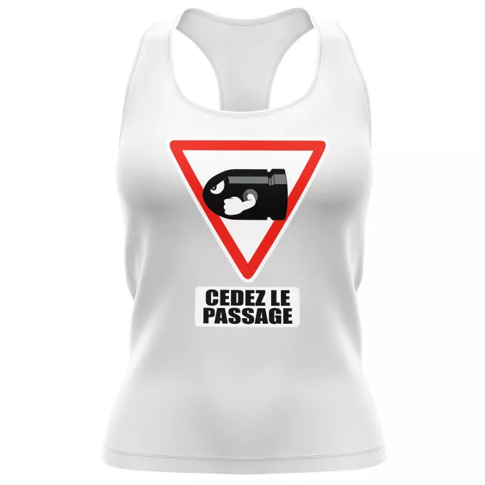 Débardeur Femme Parodie Mario Kart Cédez le passage ! - Bill Ball