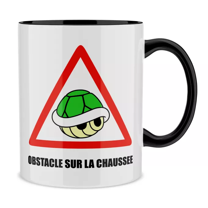 Mugs Parodie Mario Kart Obstacle sur la chaussée ! - La carapace verte