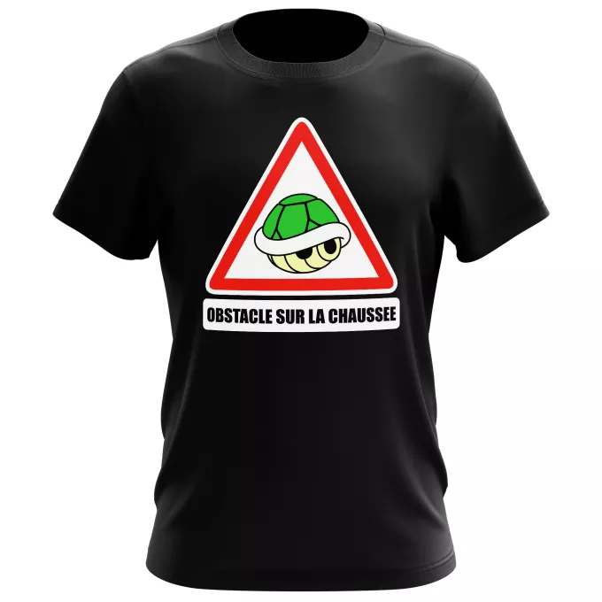 T-shirts Hommes Parodie Mario Kart Obstacle sur la chaussée ! - La carapace verte