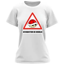 T-shirt Femme La carapace rouge « Interdiction de doubler ! » – Parodie Mario Kart