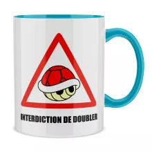 Mug La carapace rouge « Interdiction de doubler ! » – Parodie Mario Kart