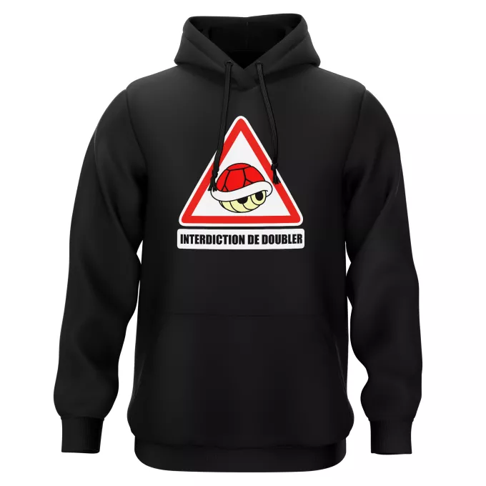 Sweat-shirts à Capuche Parodie Mario Kart Interdiction de doubler ! - La carapace rouge