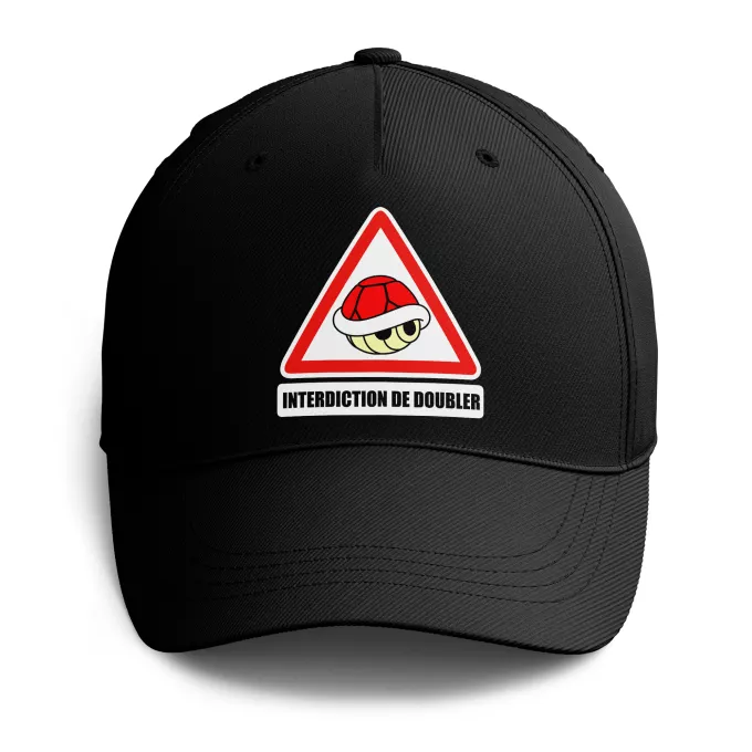 Casquettes Parodie Mario Kart Interdiction de doubler ! - La carapace rouge
