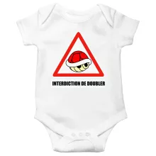 Body bébé La carapace rouge « Interdiction de doubler ! » – Parodie Mario Kart