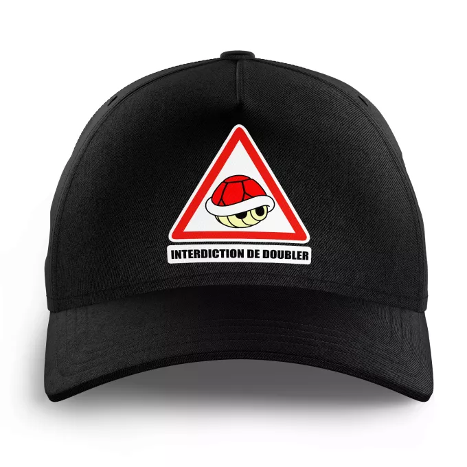 Casquettes Enfants Parodie Mario Kart Interdiction de doubler ! - La carapace rouge