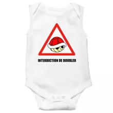 Body bébé La carapace rouge « Interdiction de doubler ! » – Parodie Mario Kart