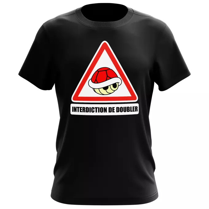 T-shirts Hommes Parodie Mario Kart Interdiction de doubler ! - La carapace rouge