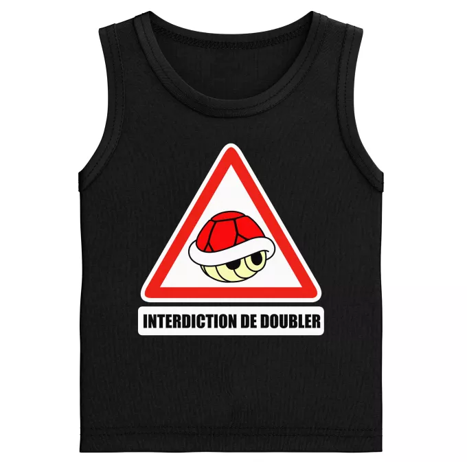 Débardeurs Enfants Garçons Parodie Mario Kart Interdiction de doubler ! - La carapace rouge