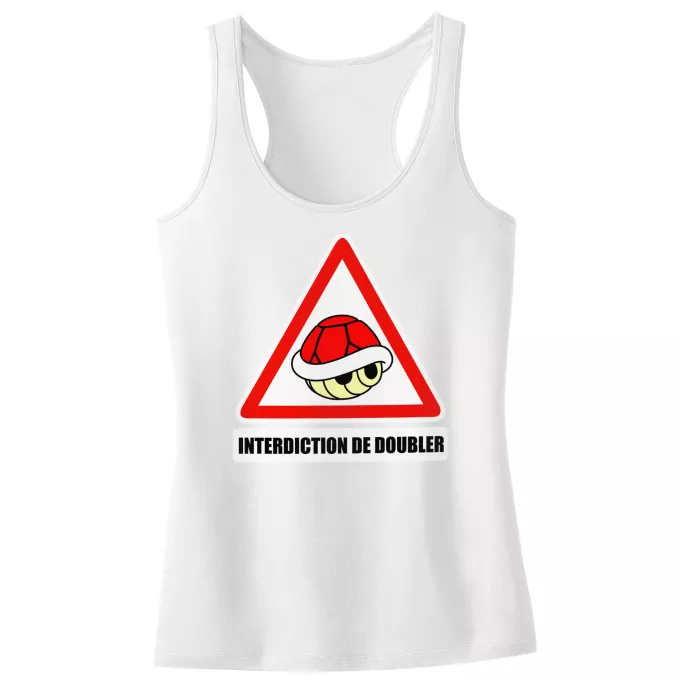 Débardeur Enfant Fille Parodie Mario Kart Interdiction de doubler ! - La carapace rouge