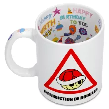 Mug La carapace rouge « Interdiction de doubler ! » – Parodie Mario Kart