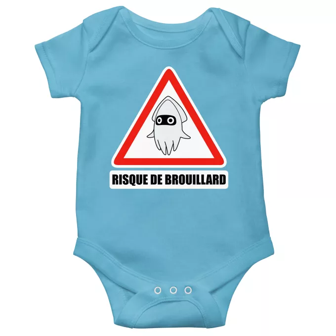 Body bébé manches courtes (garçons) Parodie Mario Kart Risque de Brouillard ! - Poulba le Poulpe Masqué