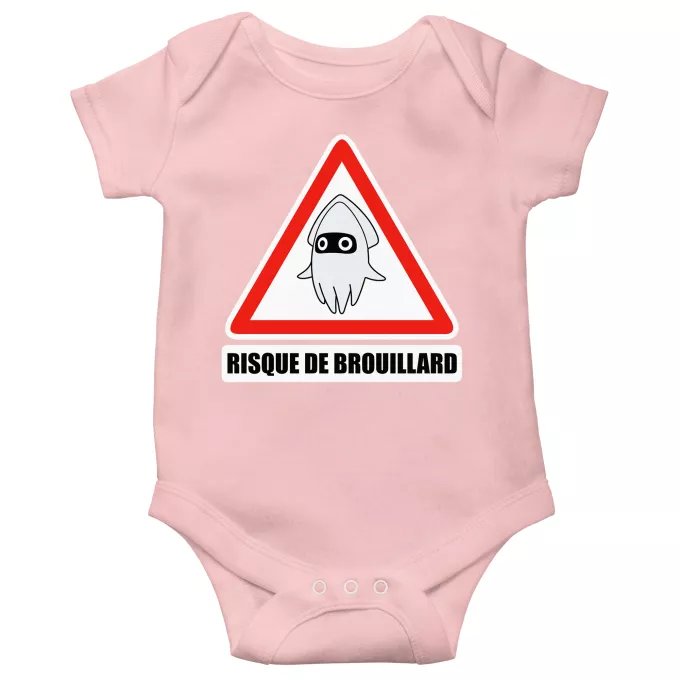 Body bébé manches courtes (Filles) Parodie Mario Kart Risque de Brouillard ! - Poulba le Poulpe Masqué
