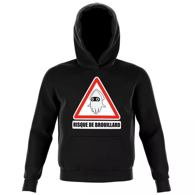 Sweat-shirts à Capuche Enfant Parodie Mario Kart Risque de Brouillard ! - Poulba le Poulpe Masqué
