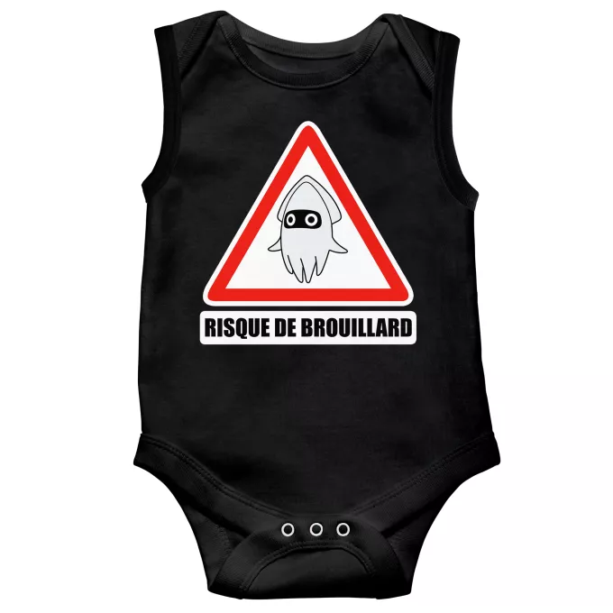 Body bébé sans manches Parodie Mario Kart Risque de Brouillard ! - Poulba le Poulpe Masqué