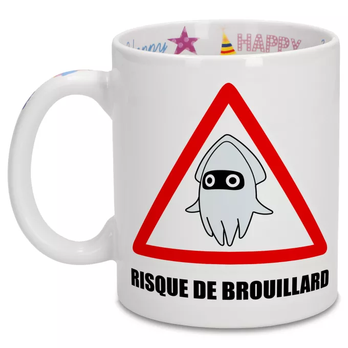 Mugs Anniversaire Parodie Mario Kart Risque de Brouillard ! - Poulba le Poulpe Masqué