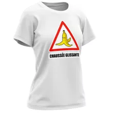 T-shirt Femme La banane « Chaussée glissante ! » – Parodie Mario Kart