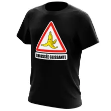 T-shirt La banane « Chaussée glissante ! » – Parodie Mario Kart