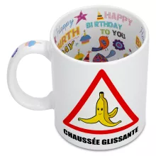 Mug La banane « Chaussée glissante ! » – Parodie Mario Kart