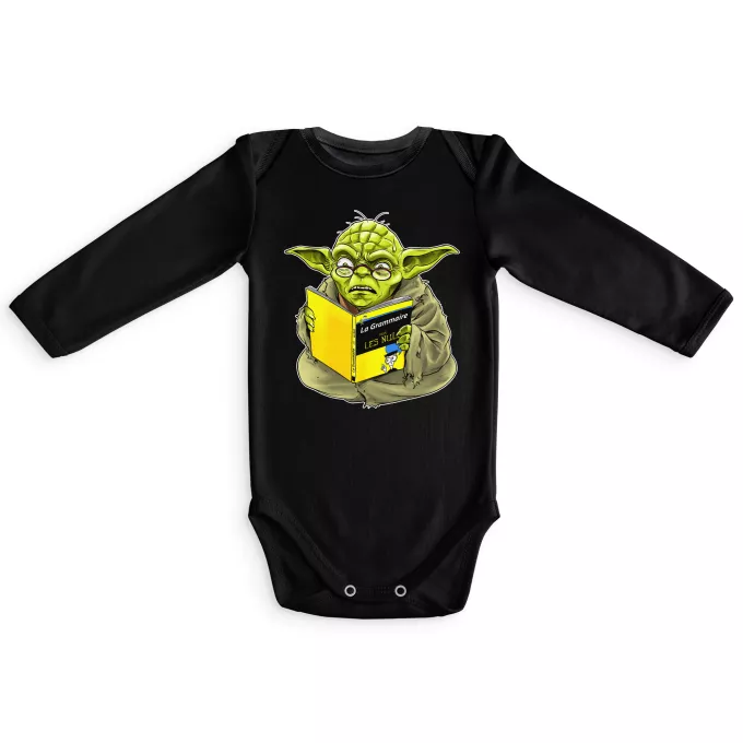 Body bébé manches longues Parodie Star Wars En grammaire, un zéro, il est... :) - Yoda