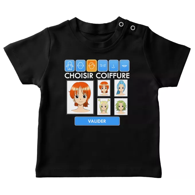 T-shirts bébé Parodie One Piece Générateur de personnages :) - Nami, Vivi