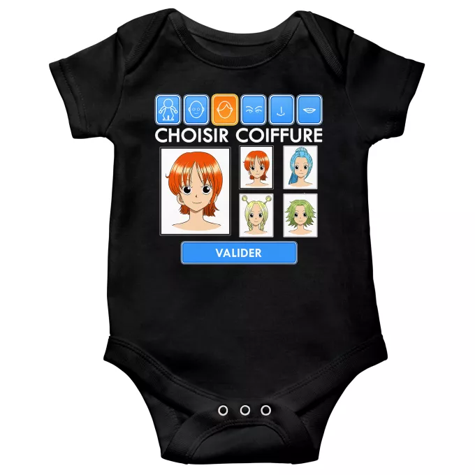 Body bébé manches courtes Parodie One Piece Générateur de personnages :) - Nami, Vivi