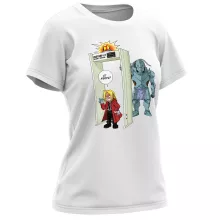 T-shirt Femme Edward « Détecteur de métaux ! » – Parodie Full Metal Alchemist