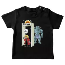 T-shirt bébé Edward « Détecteur de métaux ! » – Parodie Full Metal Alchemist