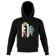 Sweat à capuche Enfant Edward « Détecteur de métaux ! » – Parodie Full Metal Alchemist