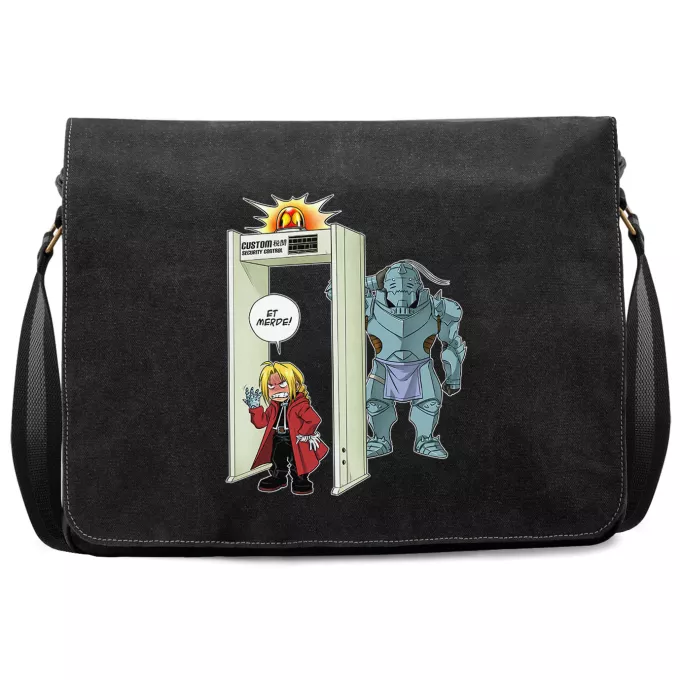 Sac à Bandoulière Premium Parodie Full Metal Alchemist - FMA Détecteur de métaux ! - Edward, Alphonse Elric