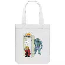 totebag Edward « Détecteur de métaux ! » – Parodie Full Metal Alchemist