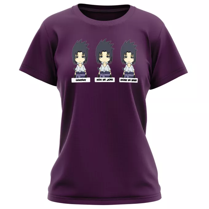 T-shirts Femmes Parodie Naruto L'homme le plus expressif du Monde :) - Sasuke Uchiwa
