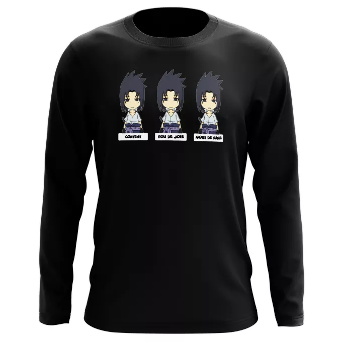 T-Shirts manches longues Parodie Naruto L'homme le plus expressif du Monde :) - Sasuke Uchiwa