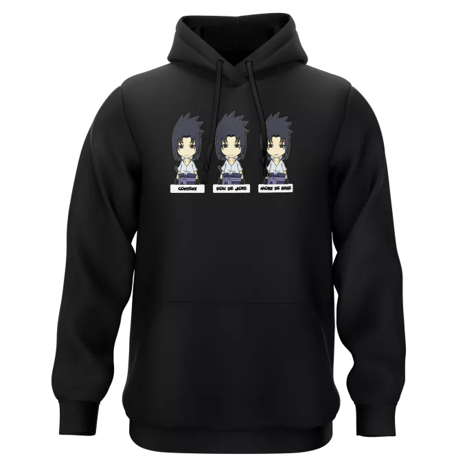 Sweat-shirts à Capuche Parodie Naruto L'homme le plus expressif du Monde :) - Sasuke Uchiwa