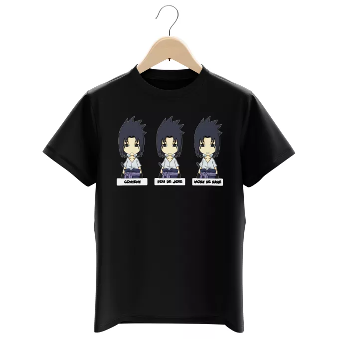 T-shirts Enfants Garçons Parodie Naruto L'homme le plus expressif du Monde :) - Sasuke Uchiwa