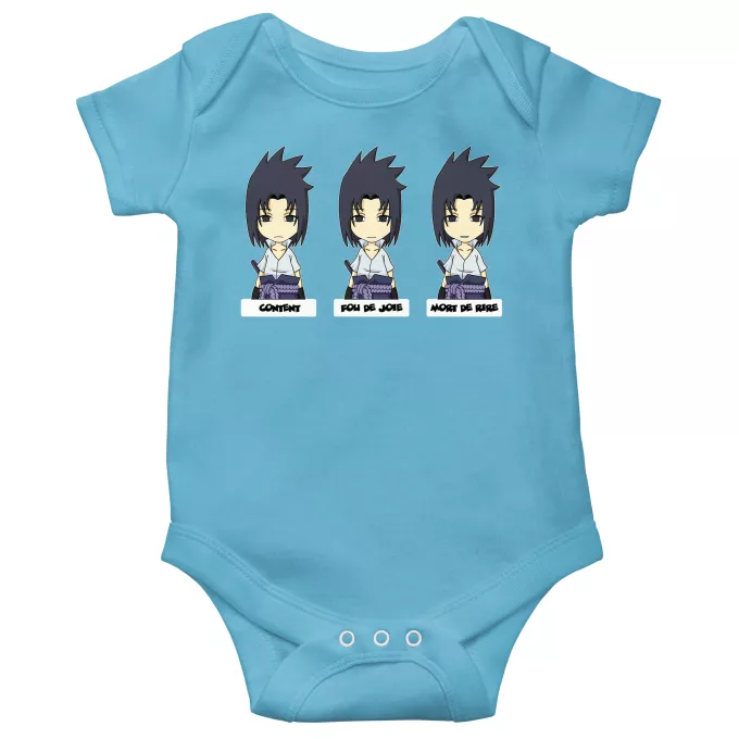 Body bébé manches courtes (garçons) Parodie Naruto L'homme le plus expressif du Monde :) - Sasuke Uchiwa