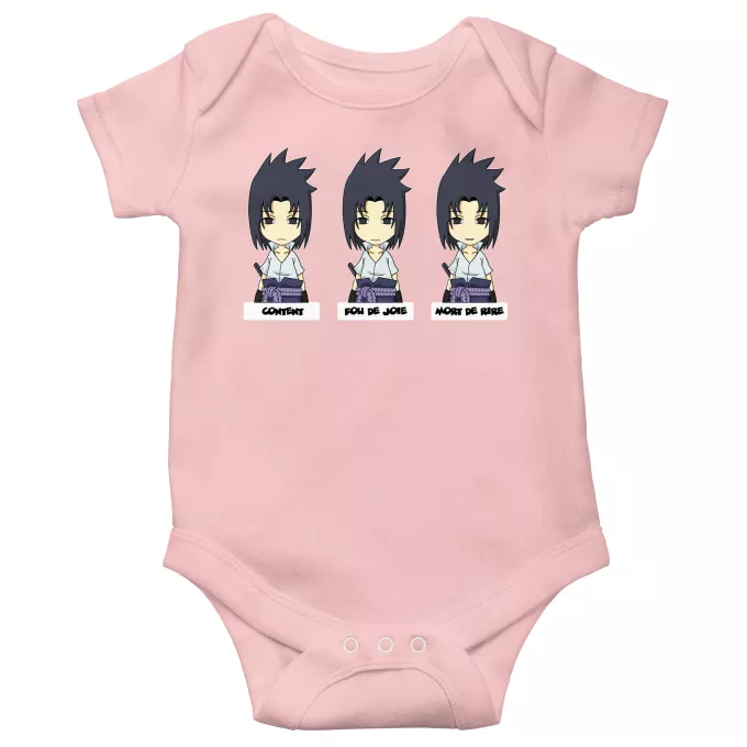 Body bébé manches courtes (Filles) Parodie Naruto L'homme le plus expressif du Monde :) - Sasuke Uchiwa