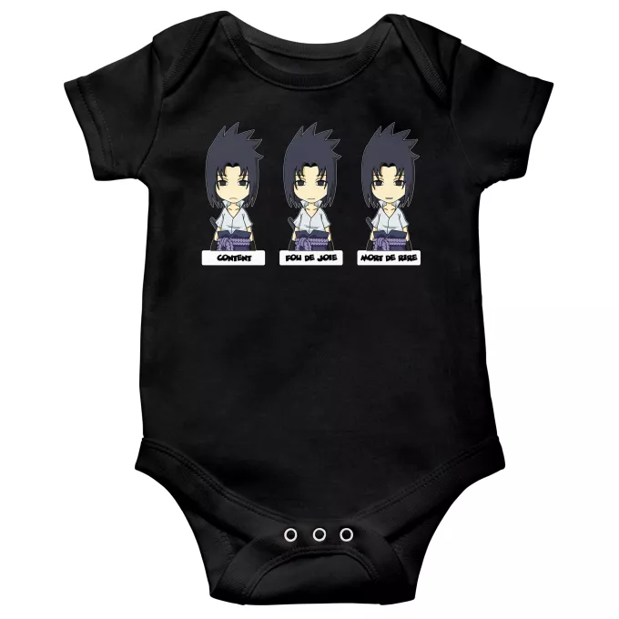 Body bébé manches courtes Parodie Naruto L'homme le plus expressif du Monde :) - Sasuke Uchiwa