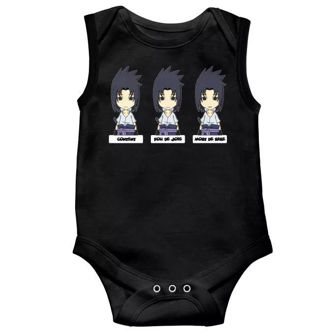 Body bébé sans manches Parodie Naruto L'homme le plus expressif du Monde :) - Sasuke Uchiwa