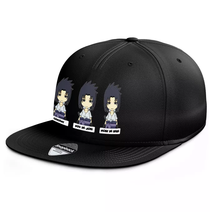 Casquette Rap Snapback Parodie Naruto L'homme le plus expressif du Monde :) - Sasuke Uchiwa