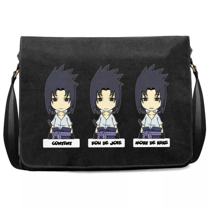 Sac à Bandoulière Premium Parodie Naruto L'homme le plus expressif du Monde :) - Sasuke Uchiwa