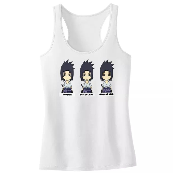 Débardeur Enfant Fille Parodie Naruto L'homme le plus expressif du Monde :) - Sasuke Uchiwa