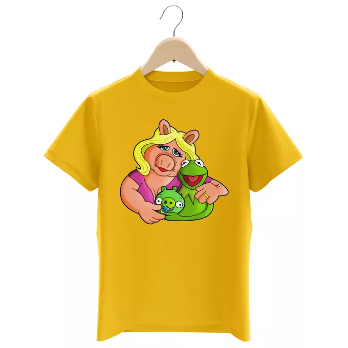 T-shirts Enfants Garçons Parodie Angry Birds Une famille de Stars !!! :) - Angry Birds Vs Kermit, Peggy