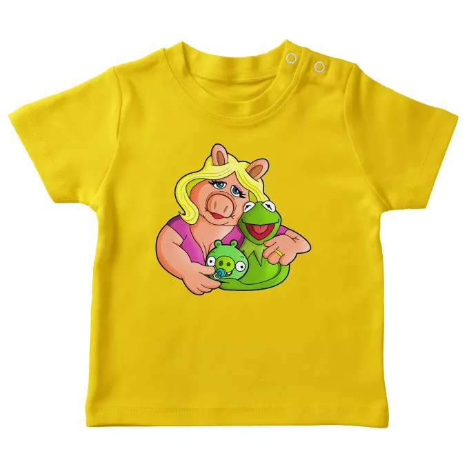 T-shirts bébé Parodie Angry Birds Une famille de Stars !!! :) - Angry Birds Vs Kermit, Peggy