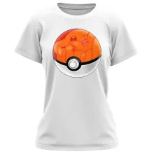 Das Pokeball Damen T-shirt “Das Pokeball auf Pikachu” – Parodie auf Pokémon