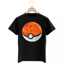 Das Pokeball Kinder T-Shirt “Das Pokeball auf Pikachu” – Parodie auf Pokémon