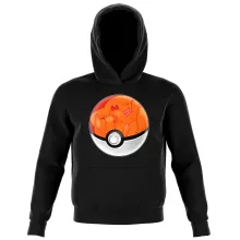 Das Pokeball Kinder Kapuzenpullover “Das Pokeball auf Pikachu” – Parodie auf Pokémon