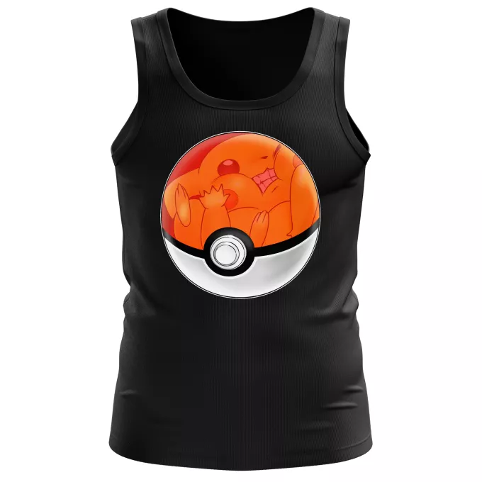 Men Tank Tops Parody of Pokémon Pikachu - Why Pikachu hates Poké ball... - Poke Ball