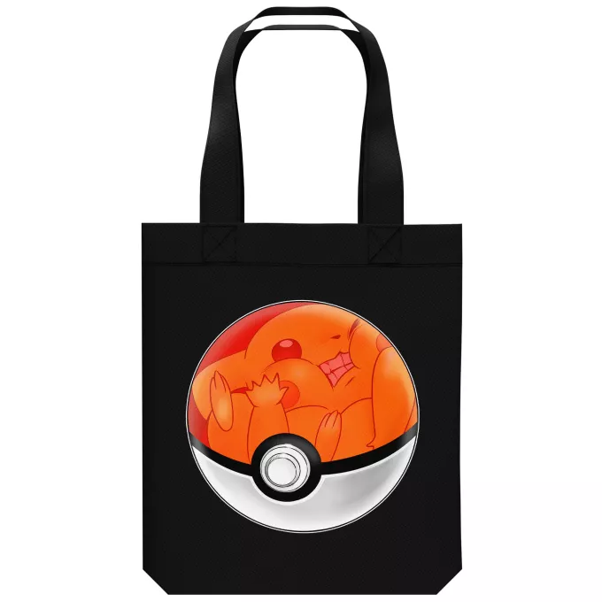 Organic Cotton Tote Bag Parody of Pokémon Pikachu - Why Pikachu hates Poké ball... - Poke Ball