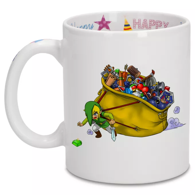 Canecas de aniversário Paródia Zelda Link