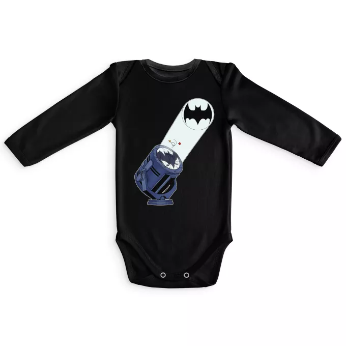 Body bébé manches longues Parodie Batman Bat Projecteur !! - son célèbre Bat-Signal
